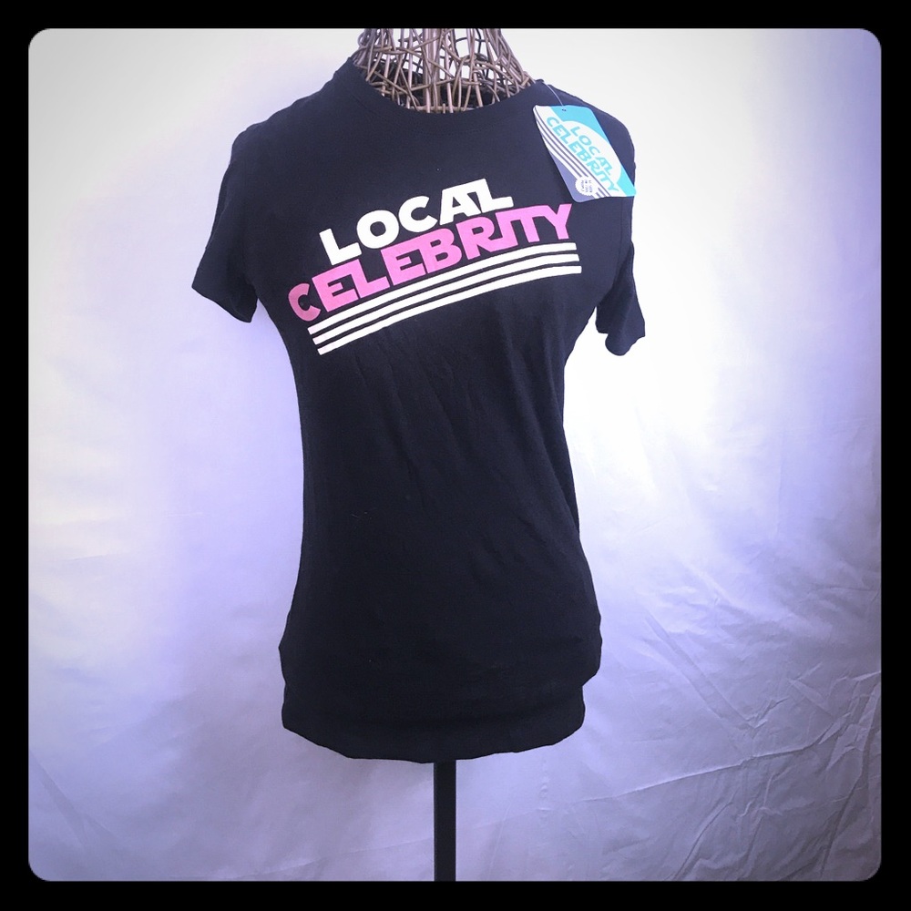 Black T-shirt w local celebrity logo